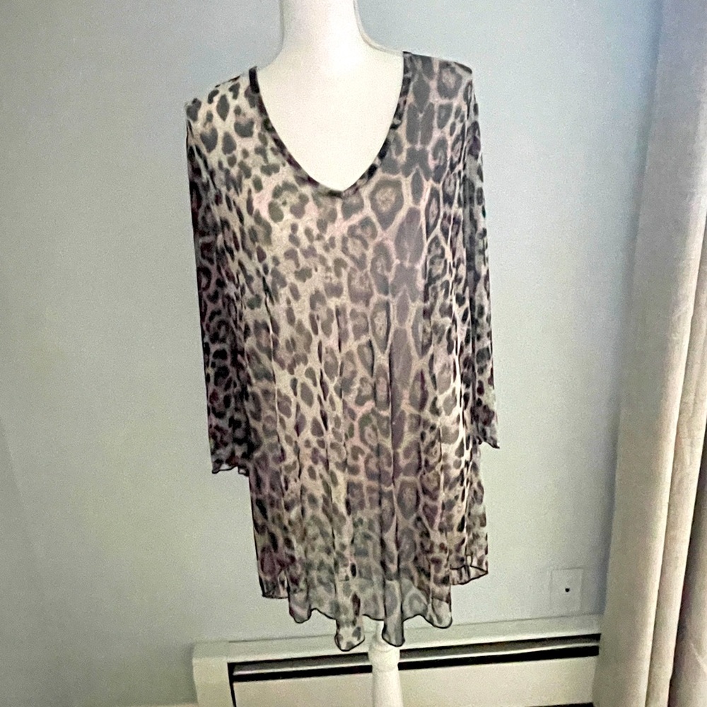 Jordan Taylor sheer cheetah top